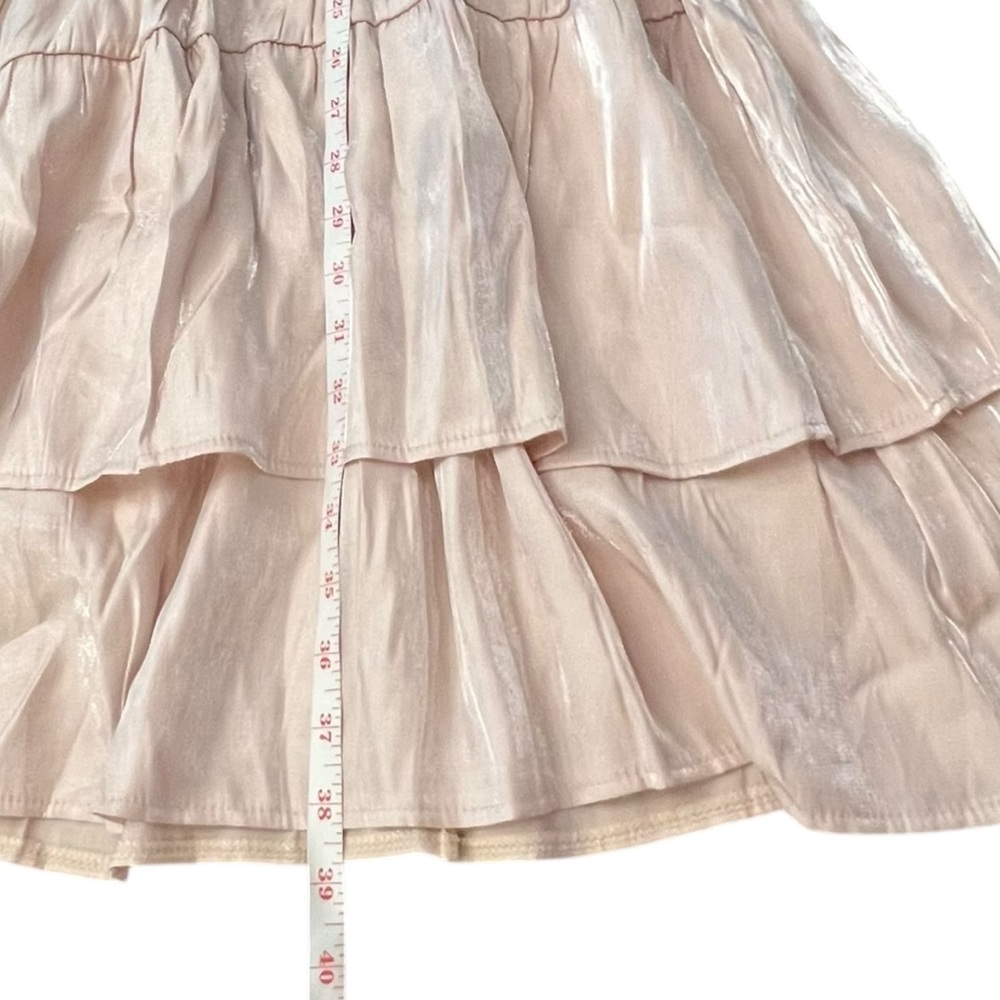 Boohoo Skater Dress Ruched Ruffle Womens‎ Stone Shiny 22 NWT Party Wedding Short - Picture 10 of 16